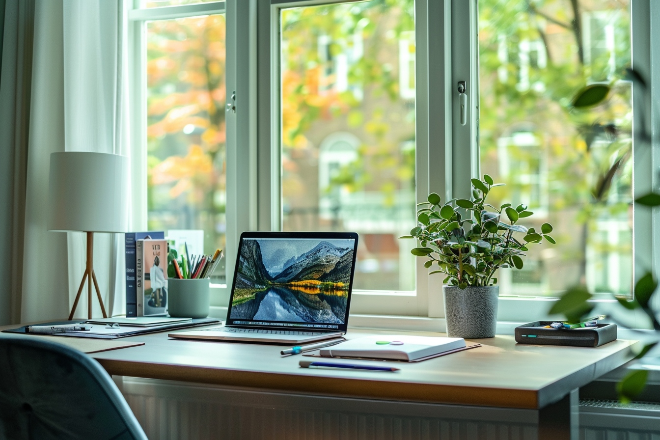 Aménagement d'un coin bureau fonctionnel et stylé dans un petit appartement à Fréjus