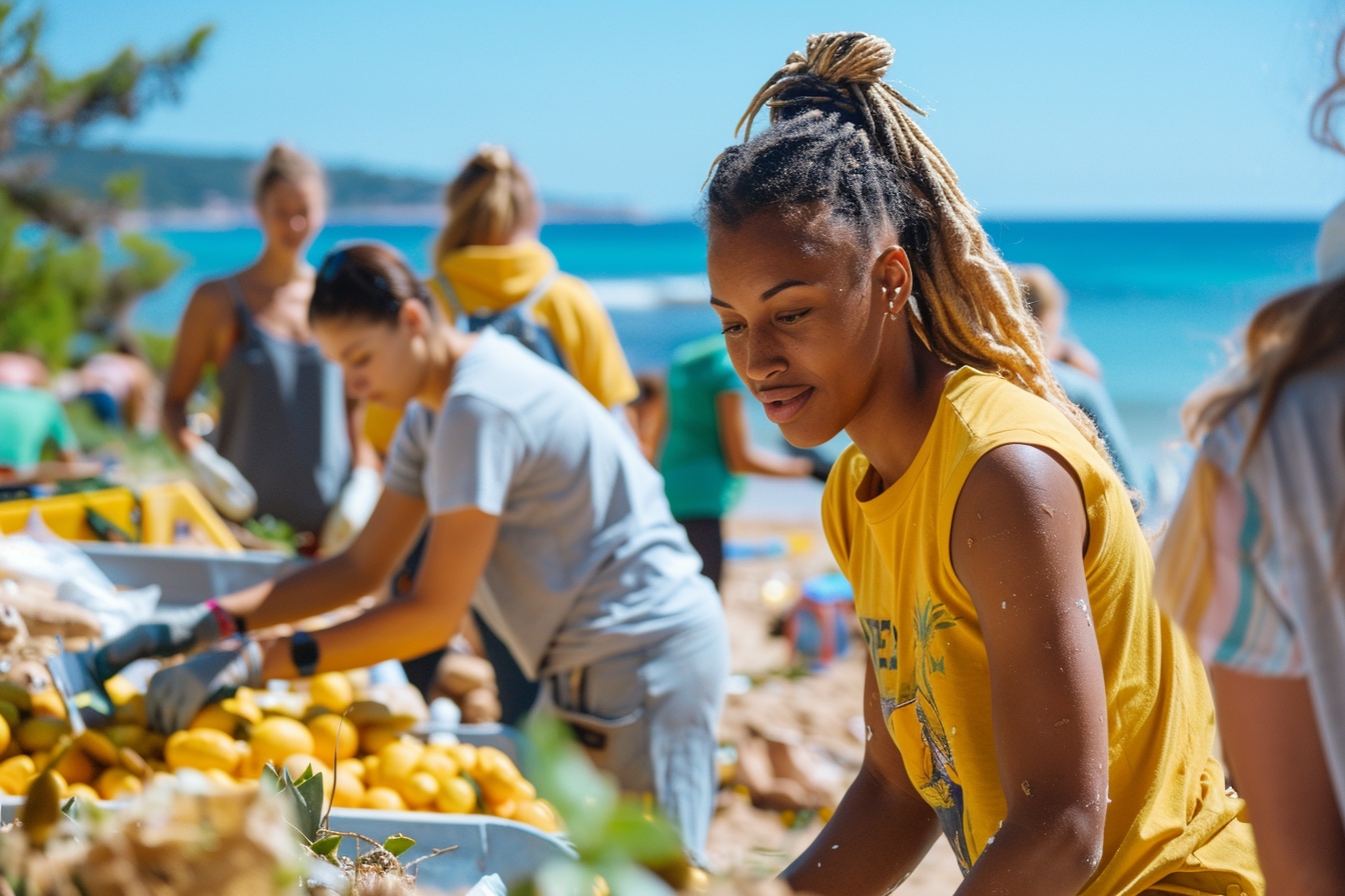 alt="Volontaire souriant aidant des enfants à Fréjus dans le cadre d'un voyage humanitaire, conseils pour réussir et astuces locales